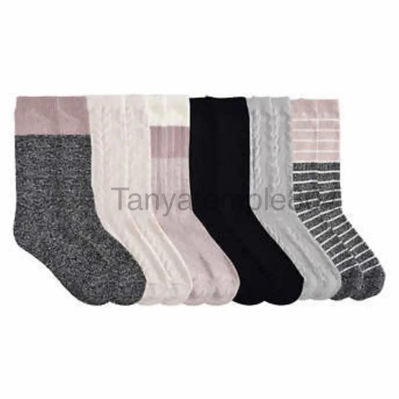 LUCKY BRAND 6 PAIRS SUPER SOFT BOOT SOCKS WOMENS 5-10 - Picture 2 of 8